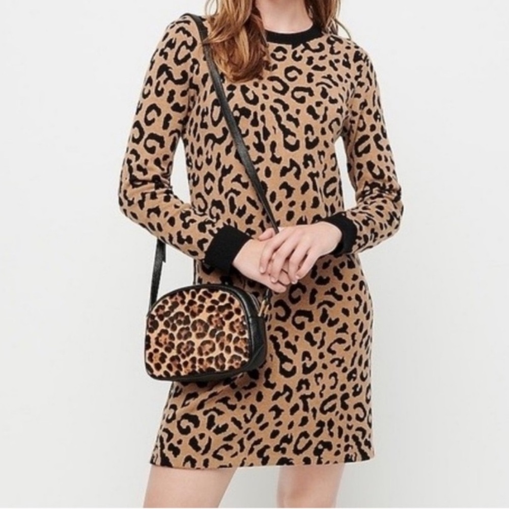 J. Crew Leopard Sweater Dress